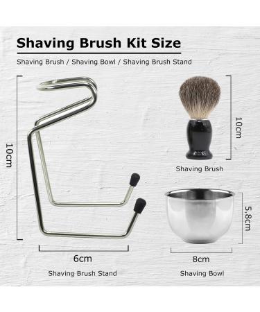 Elvielsl Men's 3-in-1 Shaving Kit with Badger Hair Brush and Stainless Steel Bowl - Traditional Wet Shave Set for Men - Buy Online on GoSupps.com