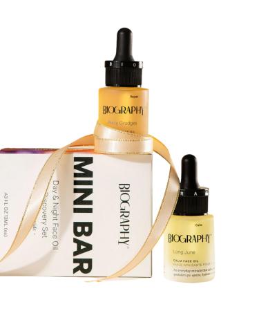 Facial Oil Gift Set- Skin Care Kit for Women- Smoothing Quieting Moisturizer & Hydrator- Daily & Overnight Use- Beauty Travel Size Skincare Set- Ideal Gift for Women & Teens- Mini Bar by Biography
