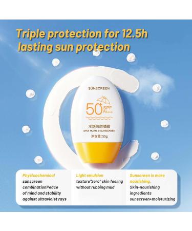 Face Sunscreen Sunscreen Spf 50 Face Sun Cream Beauty Skin Care Anti Sun Uva/Uvb Radiation Protection Lotion For Face Glowing Skin Moisturizer Non Greasy Sunscreen Skin Barrier Repair Hydrating 55ml - Buy Online on GoSupps.com