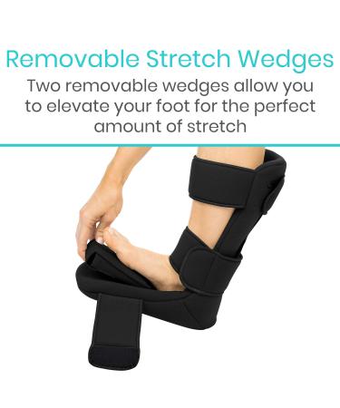 Vive Plantar Fasciitis Night Splint + Spike Ball - Orthopedic Leg Brace for Heel Pain Relief - Black/Large - Buy Online on GoSupps.com