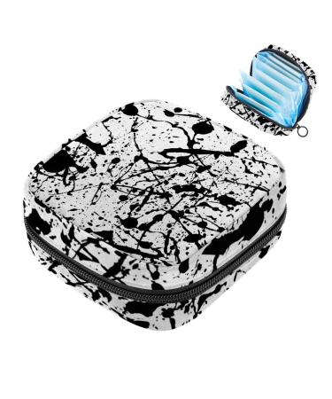 Sanitary Napkin Storage Bag Menstrual Cup Pouch Girls Travel Large Capacit Makeup Sanitary Pads Organizer Splash Black Pattern Multi-colored 3