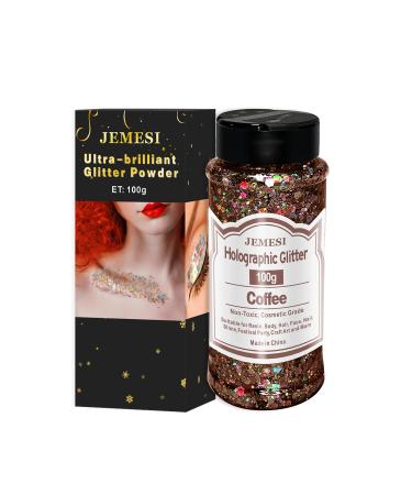 HOLOGY Chunky Glitter 100g - Coffee Color Sequins for Resin Face Nail Body Slime & Art Projects | Perfect for Festivals & Parties - Buy Online on GoSupps.com