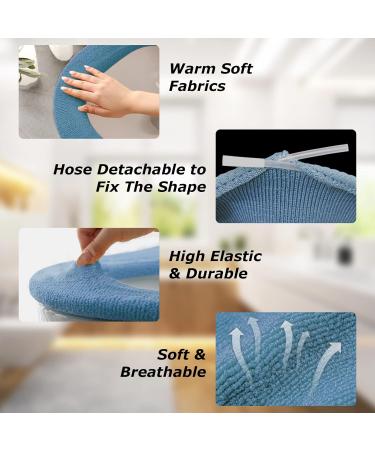 Legigo 5 Pack Thick Bathroom Toilet Seat Cover Pads - Soft & Stretchable Washable Fiber Cloth - Easy Install, Comfortable and Warm Toilet Lid Seat Cover - Knit Elongated Blue - Buy Online on GoSupps.com