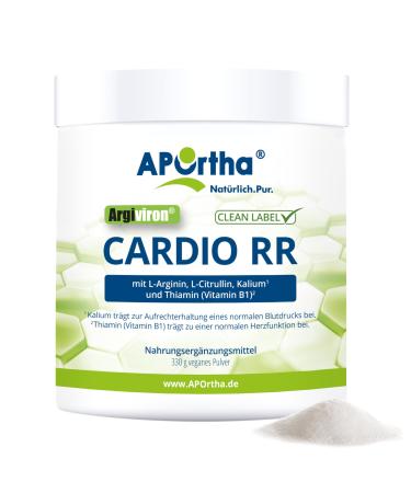 Aportha Cardio RR L-Arginine + L-Citrullin + potassium + heart vitamin vitamin B1 330 g vegan powder for 2 months in clean label quality gluten-free allergen-free lactose-free sugar-free - Buy Online on GoSupps.com
