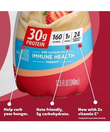 Premier Protein Shake -24 Vitamins & Minerals/Nutrients to Support Immune Health - Strawberries - Pack of 12 - Buy Online on GoSupps.com