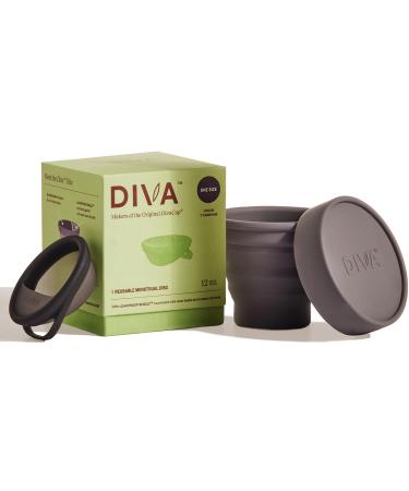 Diva Disc & Shaker - Comfortable Reusable Menstrual Disc with Shaker for On-The-Go Cleansing - Period Disc - Wear Up to 12 Hours - 100% Medical Grade Silicone - Holds 7 Tampons - One Size Fits Most