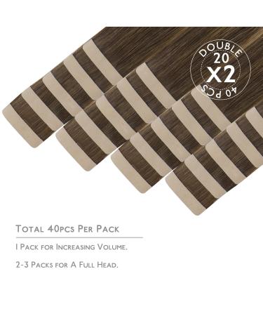 Buy If-of-Hearted Tape Hair Extensions 40PCs 60g - 25cm Balayage Chocolate Brown to Caramel Blonde Real Hair - Invisible Tape In Extensions - Buy Online on GoSupps.com