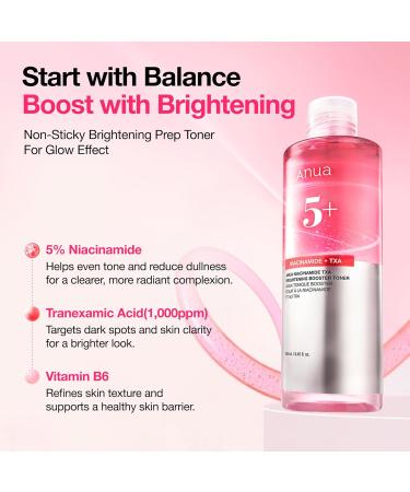 Anua Niacinamide Tranexamic Acid Brightening Booster Toner Lightweight Pink Essence Toner for Dark Spot Care Glow & Skin Clarity Korean Skincare 8.45 fl oz - Buy Online on GoSupps.com