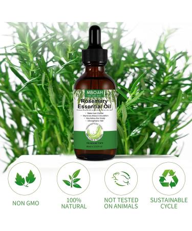 Organic Rosemary Oil Hair Growth - 60ml Natural Essence Pure Essential Oil for Hair Skin and Body Care - Stimulates Hair Growth Strengthens Hair Follicles Promotes Healthy Scalp - Buy Online on GoSupps.com