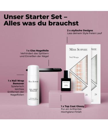 Original Miss Sophie Nail Foil Starter Set | Self-Adhesive Nude Baby Boomer & French Tips | No Splinters Quick Application Premium Quality - Buy Online on GoSupps.com