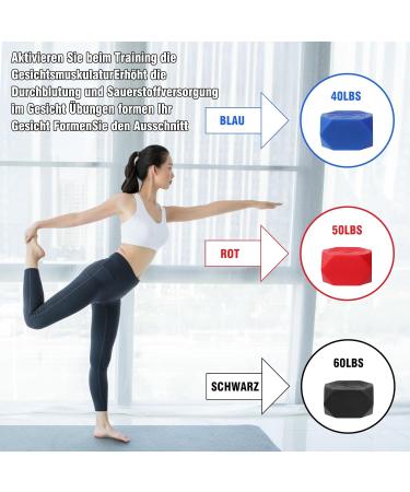 6PC Jawline Trainer Set - Pine Jaw Exercise with 3 Resistance Levels | Double Chin Remover & Neck Trainer - 40LB Blue 50LB Red 60LB Black - Buy Online on GoSupps.com