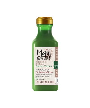Maui Moisture Thicken & Restore + Bamboo Fibers Strengthening Conditioner to Soften Transitioning or Natural Hair & Renew Brittle Hair, Vegan, Silicone & Paraben-Free, 13 fl oz