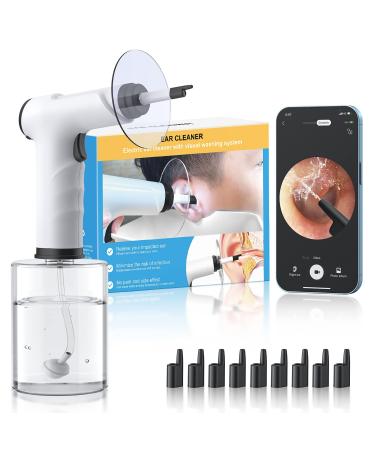 Electric Ear Wax Removal Kit with Camera and Light Safe and Effective Ear Cleaner with 4 Pressure Settings for Ear Wax Buildup Complete Ear Cleaning Irrigation Kit for Adults and Kids Black