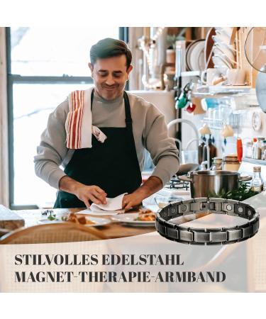 WELMAG Mens Titanium Steel Magnetic Therapy Bracelet for Arthritis Pain Relief - Adjustable Vintage Gift Box - Buy Online on GoSupps.com