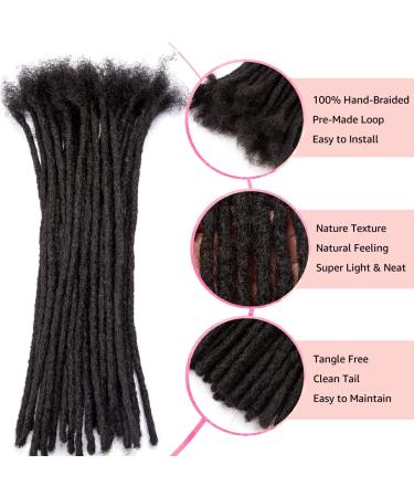 Teresa Small 6 Inch 70 Strands Human Hair Dreadlock Extensions - Handmade Permanent Locs for Men, Women, Kids - 0.6cm Width - Can be Dyed and Bleached - JiaJia Hair - Buy Online on GoSupps.com