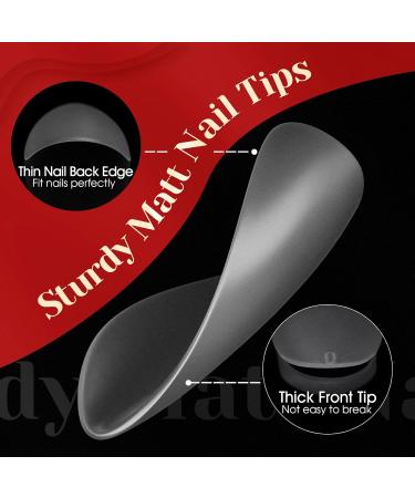 Rosalind Almond Nail Tips - 300 Pack Soft Gel Full Cover Short Matte Pre-Buff Fake Nails | 15 Sizes No-File Design for Easy Application - Buy Online on GoSupps.com
