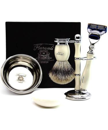 Shaving set Razor Brush Stand Soap and Bowl"