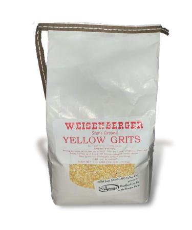 Weisenberger Stone Ground Yellow Grits - Authentic, Old Fashioned, Southern Style Corn Grits - Local Kentucky Proud Product - Non GMO Course Ground Cornmeal Grits - Yellow, 2 lb