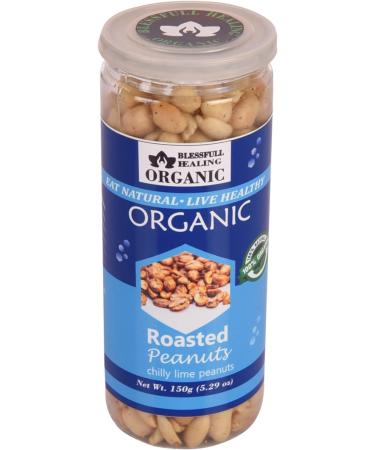 Blessfull Healing Organic Natural Vegan Chilly Lime Roasted Peanuts Crunchy Healthy Snacks 150 Gram - Buy Online on GoSupps.com