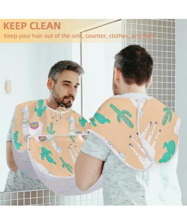 Buy Alpaca Cactus Beard Bib Apron | Non-Stick Waterproof Hair Catcher for Men | Perfect Grooming Gift with Suction Cups - Buy Online on GoSupps.com