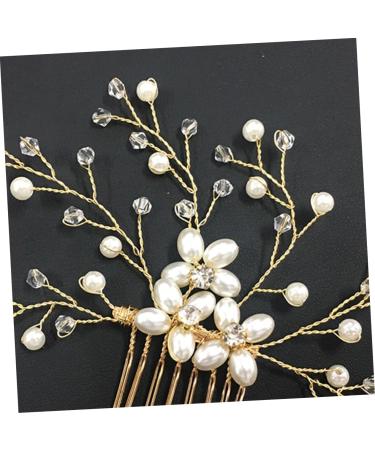 DOITOOL Wedding Crystal Headpiece Tiara Bridal Pearl Headpiece Pearl Hair Comb Women Hairpin Bride Insert Comb Manual Hair Accessories Miss - Buy Online on GoSupps.com