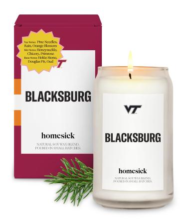 Homesick Scented Candles for Home (Blacksburg) - 13.75 oz Long-Lasting Soy Wax Jar Candle for Women & Men for All Occasions 60-80 Hours Burn Time - Notes of Pine Needles Rain & Orange Blossom