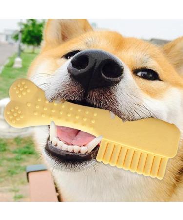 Skuda Kielzeugkamm: Interactive Dog Toy for Puppies - Tough Natural Chew Teeth Cleaning & Boredom Buster for Medium & Large Breeds (Yellow) - Buy Online on GoSupps.com