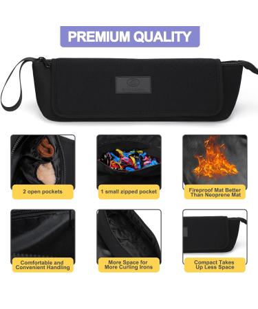 Travel Essentials Neoprene Hair Tools Bag with Fireproof Mat | Flat Irons & Curling Iron Accessories | Perfect Gift for Women Moms Daughters & Friends - Buy Online on GoSupps.com