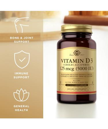 Solgar Vitamin D3 125 mcg (5000 IU) 240 Veg Capsules (Pack of 2) | Bone & Teeth Health, Immune Support | Non-GMO, Gluten-Free | 480 Servings - Buy Online on GoSupps.com