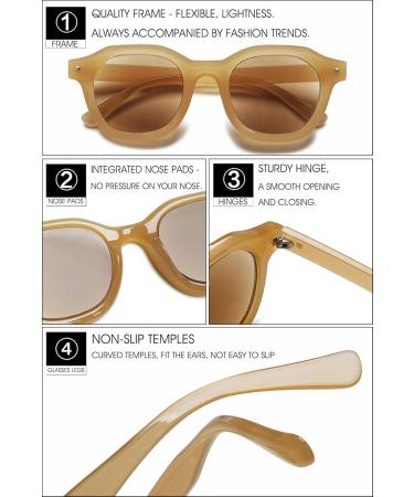 Vevesmundo Women s Retro Round Sunglasses - Blue Light Filter Reading Glasses with 1.0x Visual Strength & UV Protection - Yellow Sunny Glasses for Eye Health - Buy Online on GoSupps.com