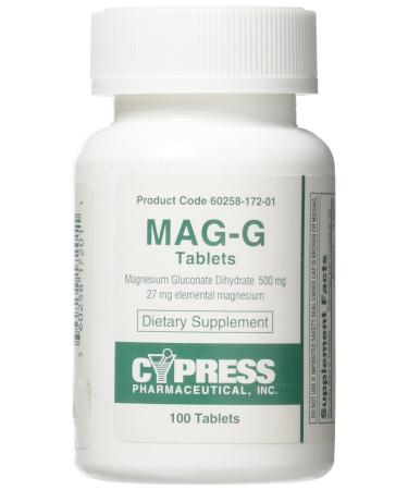 Mag-G Tablets Magnesium Gluconate Dietary Supplement 100 Tablets Per Bottle - Buy Online on GoSupps.com