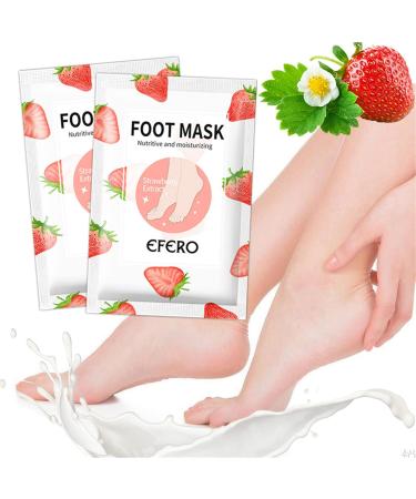 Yueci FootMeast Strawberry Foot Mask - Deep Exfoliation for Dead Skin & Callused Heels | 1 Pair Corneal Socks for Soft Feet - Foot Care Solution - Buy Online on GoSupps.com
