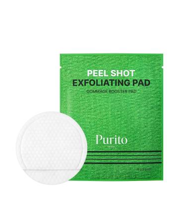 PURITO PEEL SHOT Exfoliating Pad | for Blackheads Whiteheads & Pores | Charcoal + Enzyme Deep Clean | Instant Glow & Smooth Texture | Gentle Daily Exfoliation | Korean Skincare 8 Pads