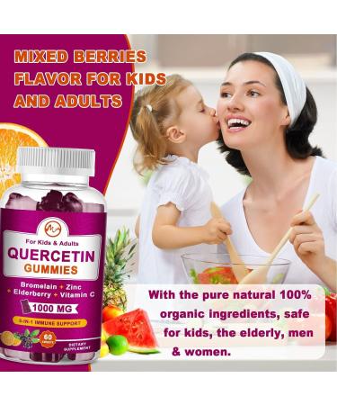 Quercetin 1000mg Chewable Supplement (2-Pack) | Immunity Cardiovascular Allergy & Aging Support with Bromelain Elderberry Zinc & Vitamin C - Buy Online on GoSupps.com