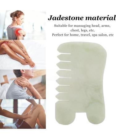 Verdant Touch Meridians Massage Comb - Jadestone Gua Sha Tool for Pain Relief & Head Relaxation | Ergonomic Design | International Shipping - Buy Online on GoSupps.com