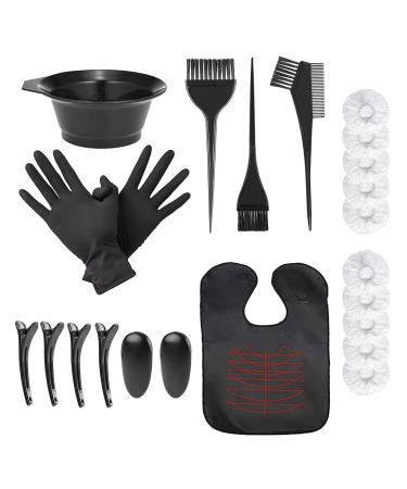 JUNMOXIAO 22pcs Hair Dye Coloring Kit, Hair Dye Brush and Bowl Set, Hair Tinting Bowl, Hair Brush, Ear Cover, Hair Pin, Gloves, Hair Coloring Cape For Hair Coloring Hair Dye Tools