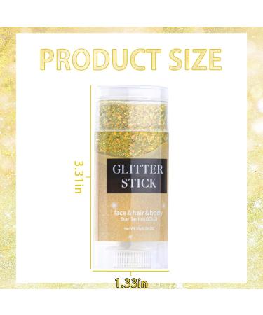 Gold Body Glitter Stick - Holographic Mermaid Sequins for Concerts Music Festivals & Rave | Chunky Glitter Gel Makeup for Body Face Hair & Lips - 0.56oz - Buy Online on GoSupps.com