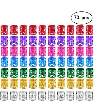 AMASAWA 70-Piece Dreadlocks Metal Hair Cuffs & Colorful Pearls - Vibrant Hair Accessories for Braids & Dreadlocks - Buy Online on GoSupps.com