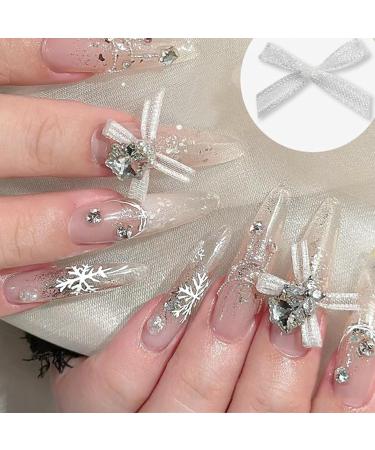 10x/Set Organza Bowknot Nail Black White Nails Art Nails Art Decoration Nail Supplies For Salons 10x Nail Nails Art Champagne Organza Bowknot Nail - Buy Online on GoSupps.com