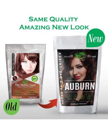 Auburn Henna Hair & Beard Color 100g - Chemical-Free Dye - The Henna Guys 3.52oz - Buy Online on GoSupps.com
