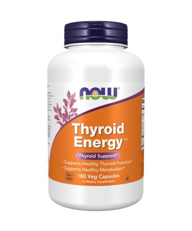 NOW Foods Supplements Thyroid Energy Iodine and Tyrosine plus Selenium Zinc and Copper 180 Veg Capsules 180 Count (Pack of 1)