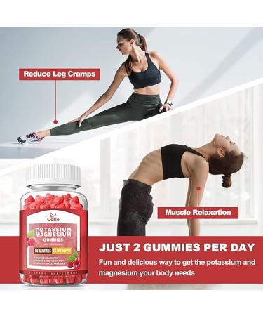 High Absorption Potassium Gluconate 99mg & Magnesium Citrate 400mg Gummies - 60 Count | Chewable Raspberry Supplements for Adults & Kids - Buy Online on GoSupps.com