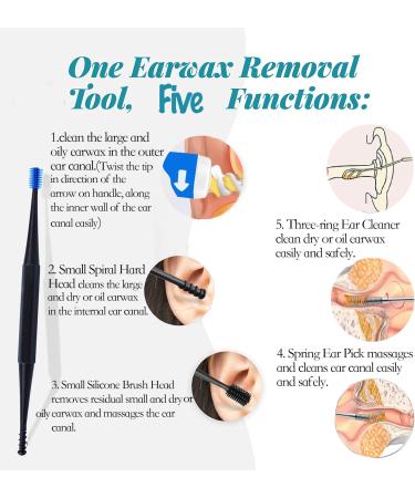 Q Grips Ear Wax Remover Kit - Soft Spiral Design with 16 Replacement Heads & 4 Dual-Head Ear Pickers - Gentle Ear Cleaning Tool for Adults and Kids - Buy Online on GoSupps.com