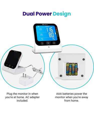 Etekcity Bluetooth Blood Pressure Monitor | FSA & HSA Approved | Large Arm Friendly | Unlimited Memories in APP | Dual Power - Buy Online on GoSupps.com