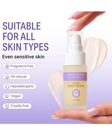 CoQ10 Pure Boost Glowing Face Serum | Anti-Aging Coenzyme Q10 Serum with Hyaluronic Acid & Vitamin E | Hydrating Facial Serum for Radiant Skin - Buy Online on GoSupps.com