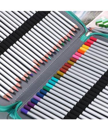 BTSKY 200 Slots Colored Pencil Organizer - Deluxe PU Leather Pencil Case Holder With Removal Handle Strap Pencil Box Large for Colored Pencils Watercolor Pencils (Green) - Buy Online on GoSupps.com