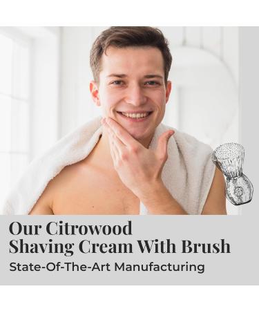 Citrowood Shaving Cream for Men with Brush - 8 oz | Made in USA | Non-GMO & Cruelty-Free | Easy Application & Quality Ingredients - Buy Online on GoSupps.com