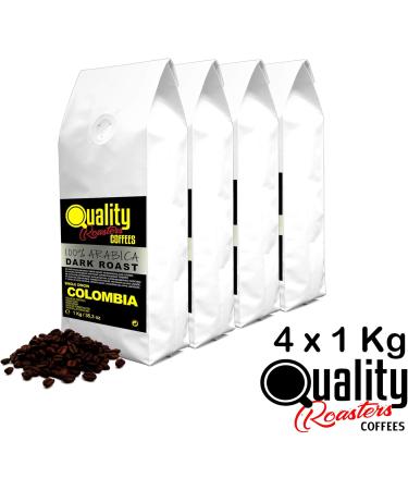Quality Roasters Coffees. Natural Coffee Beans. Dark Roast. 100% Arabica. Single Origin Colombia. Hand Roasted. Dark Roast. (4000.00 Grams) - Buy Online on GoSupps.com