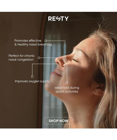 Resty Nasal Strips - Improved Breathing & Anti-Snoring Solution (36 Transparent Plasters) for Sleep Sports & Daily Use - Buy Online on GoSupps.com