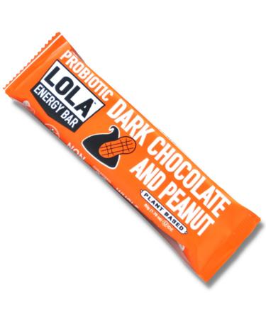 LOLA SNACKS Healthy Vegan Granola Bars I Probiotics for Women & Men I Dairy, Soy & Gluten Free Snacks I Natural Plant Based Low FODMAP Superfood I Kosher, Organic, Non-GMO for Adults & Kids Dark Chocolate Peanut